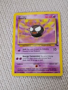 Pokemon Purple and Yellow Gastly Card